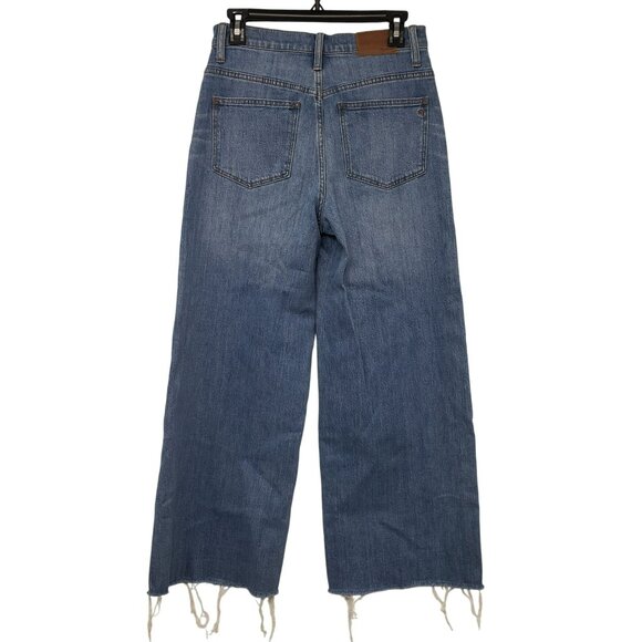Madewell Wide Leg Crop Womens Jeans 27 Button Fly Raw Hem - Picture 7 of 10